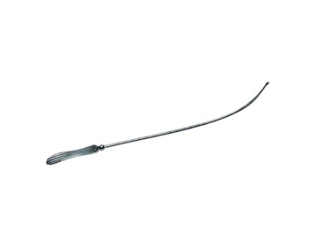Uterussonde, buet, metal, 32 cm