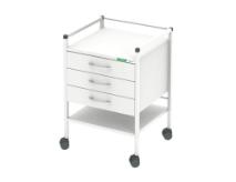 Basisvogn med hjul og 3 skuffer