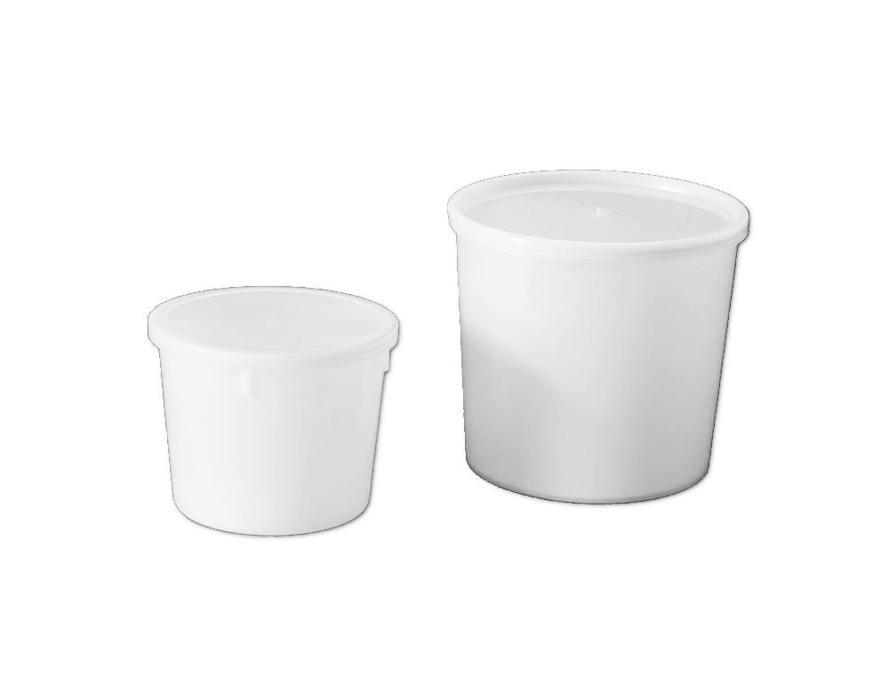 Plastbøtter 2000 ml m/låg