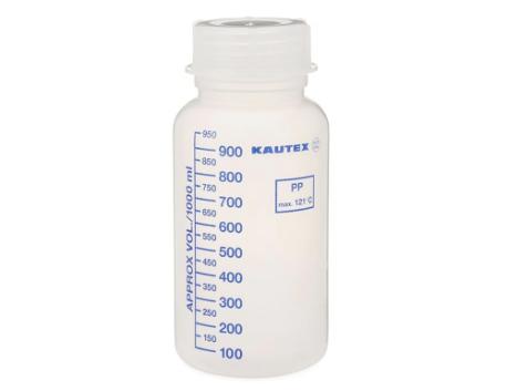 Flaske pp, plast 303/1000ml,Kautex m/låg