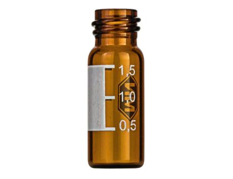 Vial N 10 t/skruelåg 1,5 ml amber, skala