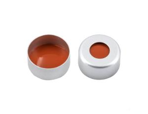 Crimp cap, N 11, alu, gummi/FEP, hul