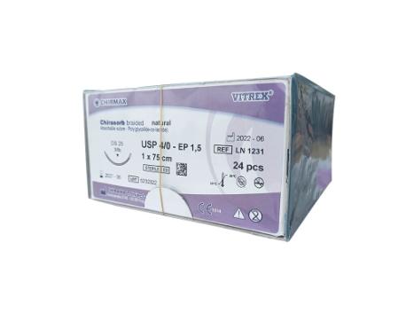 Sutur, Chirasorb, DS 25, USP 4/0, 75 cm