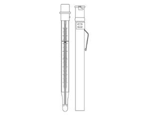 Termometer, lomme-  0/+60°C 1/1, petrol.