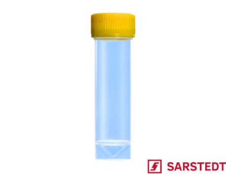 Rør, 25 ml, 90x25 mm, gult låg, steril