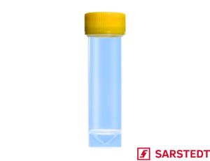 Rør, 25 ml, 90x25 mm, gult låg, steril