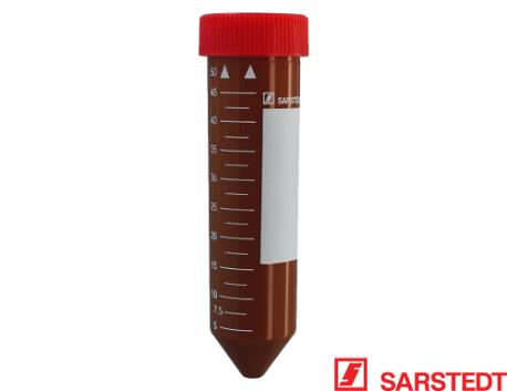 Rør 50 ml, brunt, 114 x 28 mm, PP