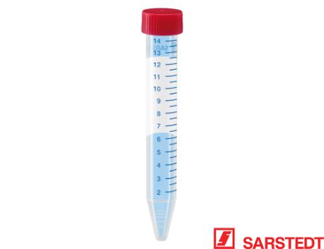 Rør 15 ml 120 x 17mm PP rødt låg steril
