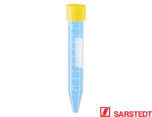 Rør 10 ml 100 x 16 mm PP gult låg steril