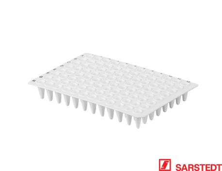 PCR-plade, 100 µl 96 brønde u/skørt hvid