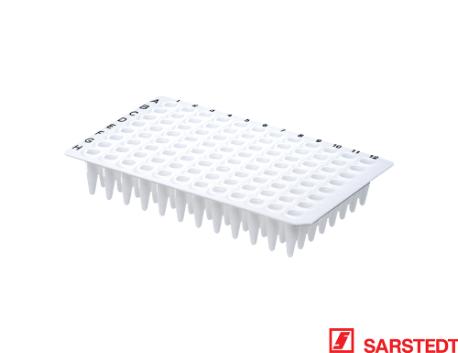 PCR-plade, 200 µl 96 brønde u/skørt hvid